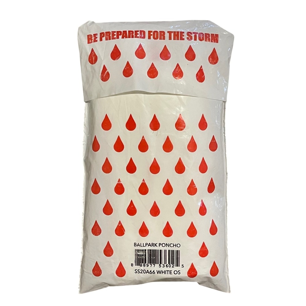 Supreme‎ Ballpark Poncho White SS20 Box Logo Rain Gear One Size Made in USA - Picture 3 of 9
